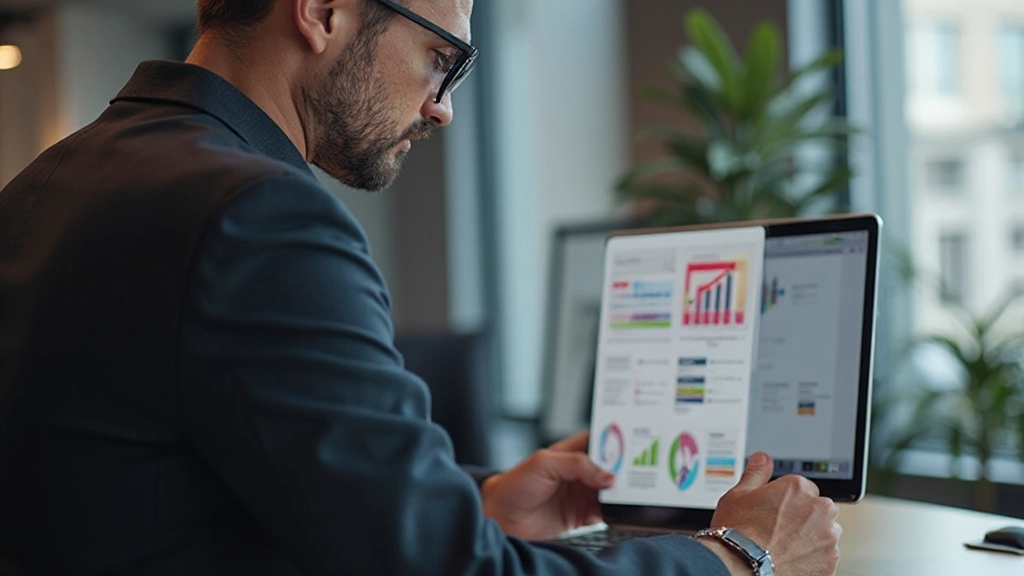 Designer demonstreert contrastverhoudingen en WCAG conformiteit op moderne monitor met kleurtoetsinstrumenten