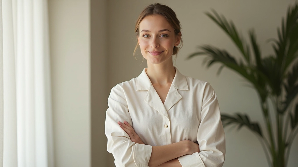 Minimale wellness website met zachtbeige wit en zachtgroen creëert kalme vertrouwde omgeving